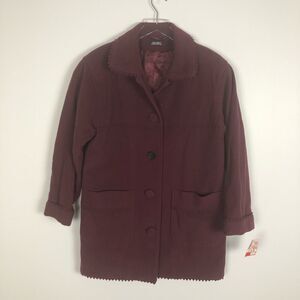 Utex Cashmere Wool Blend Plum Coat Vintage w Tags